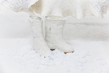 Image showing Pair of felted boots