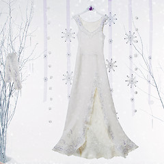 Image showing Winter wedding dress