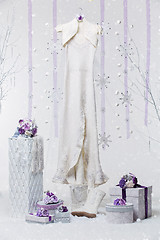 Image showing Beautiful bridal accessories for winter wedding