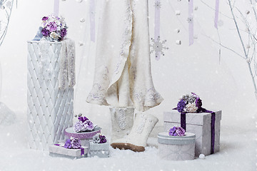 Image showing Beautiful bridal accessories for winter wedding