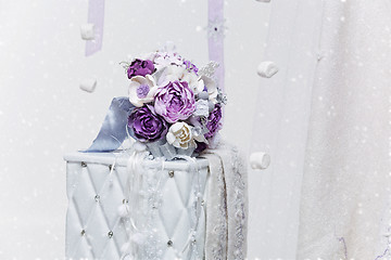 Image showing Beautiful purple bridal bouquet