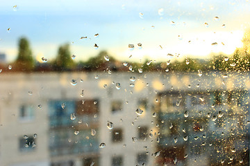 Image showing droplets of water on glass