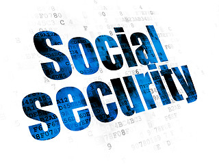 Image showing Privacy concept: Social Security on Digital background