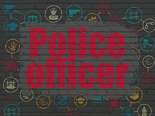 Image showing Law concept: Police Officer on wall background