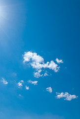 Image showing Dreamy blue sky with small fluffy clouds
