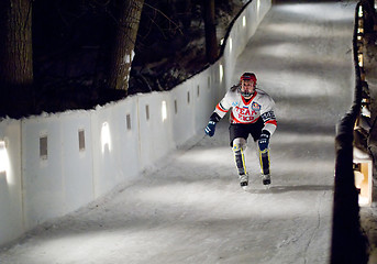 Image showing Sportsman skate downhill