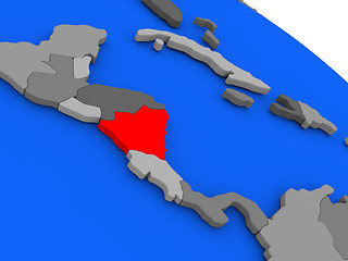 Image showing Nicaragua in red