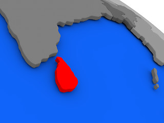 Image showing Sri Lanka in red