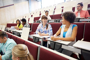 Image showing group of international students talking on lecture