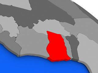 Image showing Ghana in red