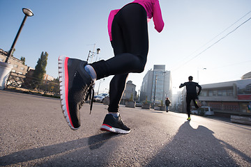 Image showing young  couple jogging