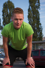 Image showing portrait of a young man on jogging