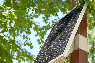 Image showing close up of solar battery or cell outdoors