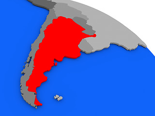 Image showing Argentina in red