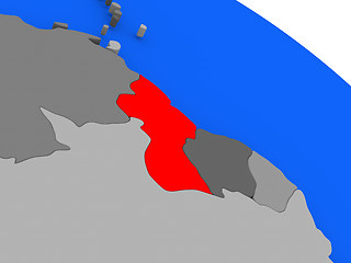 Image showing Guyana in red