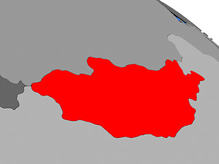 Image showing Mongolia in red