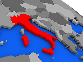 Image showing Italy in red