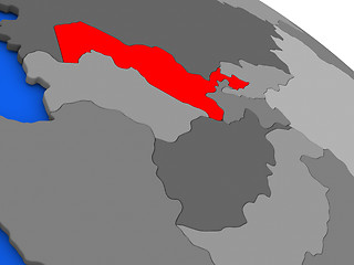 Image showing Uzbekistan in red