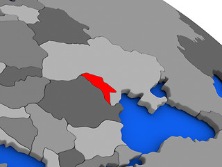 Image showing Moldova in red