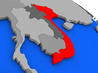 Image showing Vietnam in red