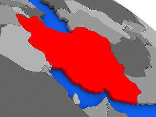 Image showing Iran in red