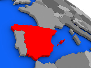 Image showing Spain in red