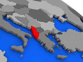 Image showing Albania in red