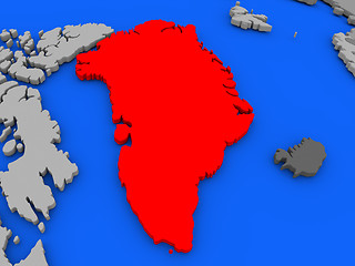 Image showing Greenland in red