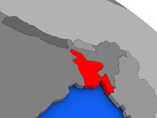 Image showing Bangladesh in red