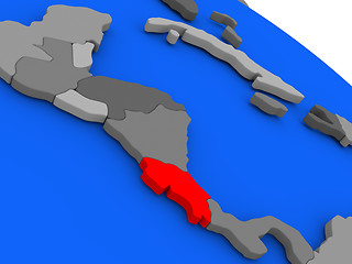 Image showing Costa Rica in red