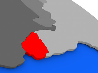 Image showing Uruguay in red