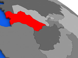 Image showing Turkmenistan in red