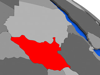 Image showing South Sudan in red