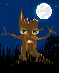 Image showing Terrible stump in the night