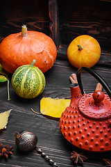 Image showing Still life autumn tea party