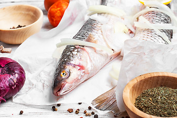 Image showing Fresh fish in the kitchen