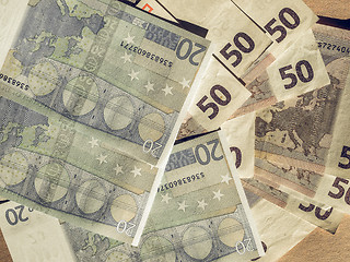 Image showing Vintage Fifty and Twenty Euro notes