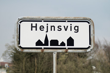 Image showing Hejnsvig city sign in Denmark