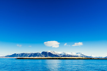 Image showing Mountains in the blue ocean