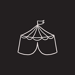 Image showing Circus tent sketch icon.