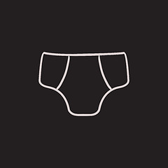 Image showing Male underpants sketch icon.