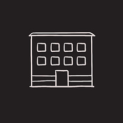 Image showing Office building sketch icon.