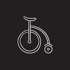 Image showing Circus old bicycle sketch icon.