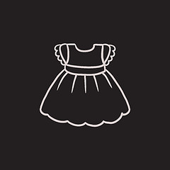 Image showing Baby dress sketch icon.