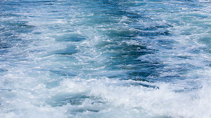 Image showing Wave of a ferry ship on the open ocean