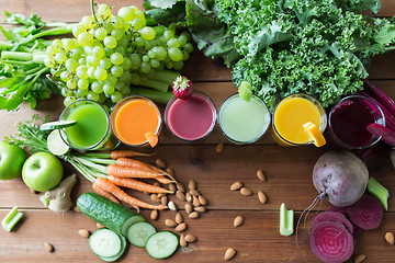 Image showing glasses with different fruit or vegetable juices