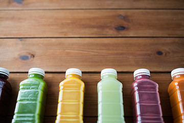 Image showing bottles with different fruit or vegetable juices