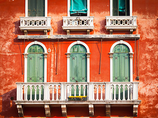 Image showing 300 years old venetian palace facade from Canal Grande