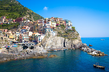 Image showing Manarola in Cinque Terre, Italy - July 2016 - The most eye-catch