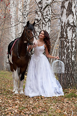 Image showing Young Woman And Horse